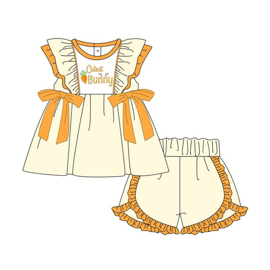 Cute Easter bunny top matching shorts baby girl outfit preorder