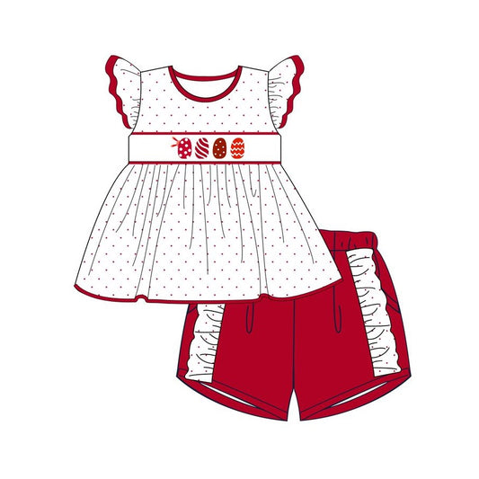 Cute Easter red egg baby girl outfit preorder
