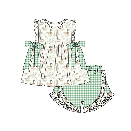 Mallard duck design baby girl summer outfit preorder