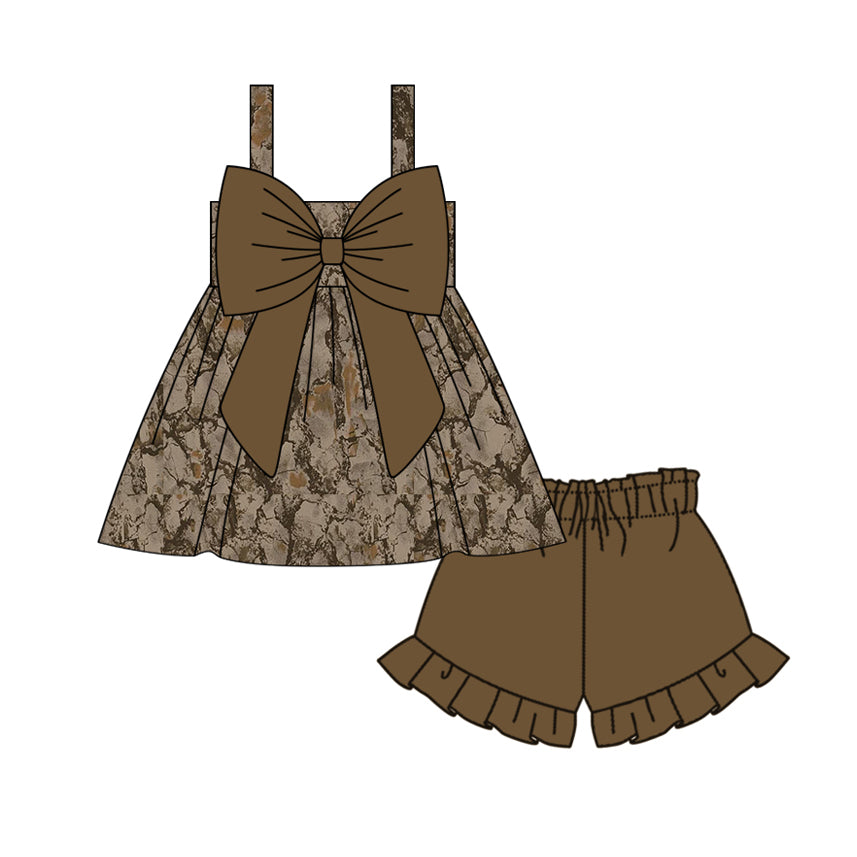 Brown camo baby girl outfit preorder