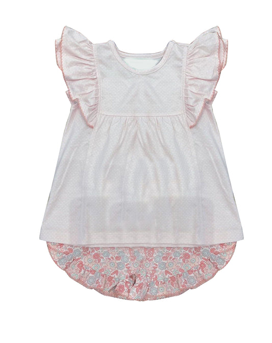 Baby girl pink top macthing floral shorts outfit preorder