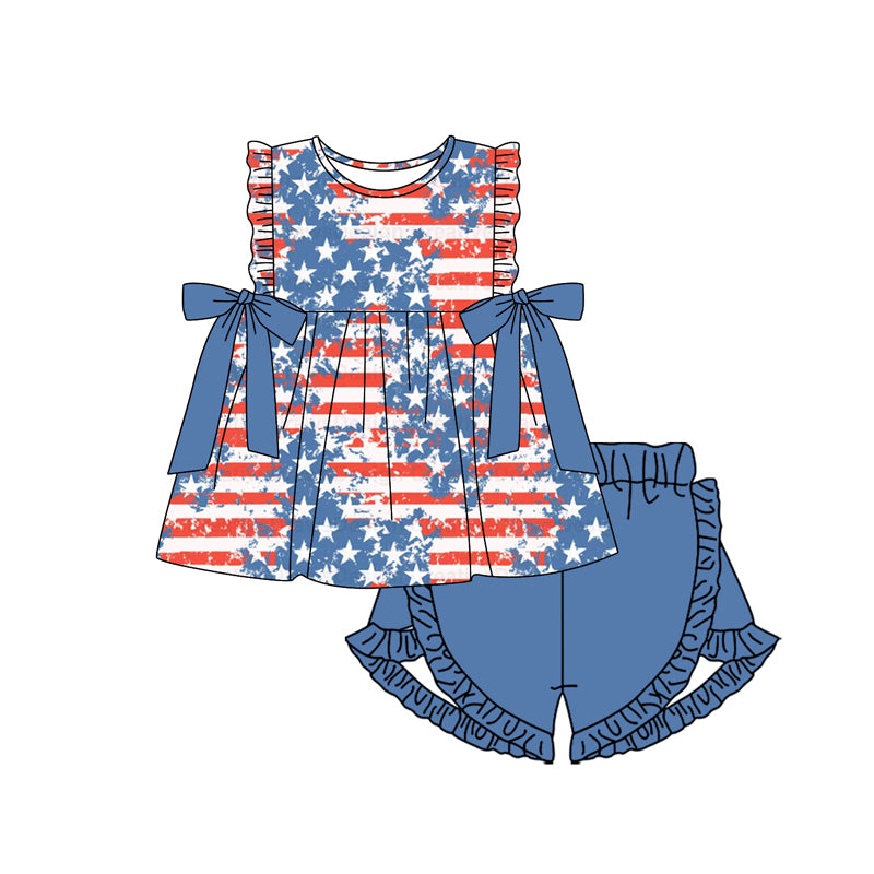 baby girl  july 4th blue star summer outfit preorder