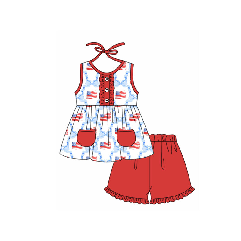 baby girl July 4th American flag outfit preorder