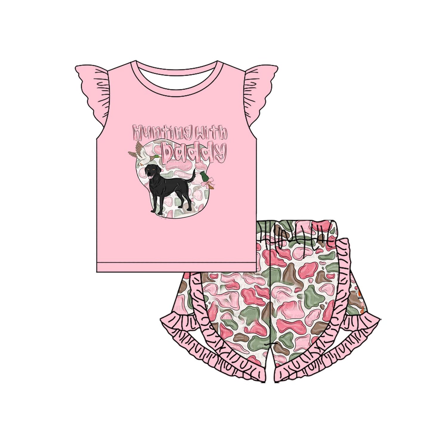 Baby girl hunting with daddy outfit preorder