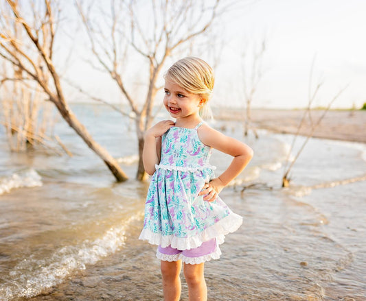 Mermaid design baby girl summer outfit preorder