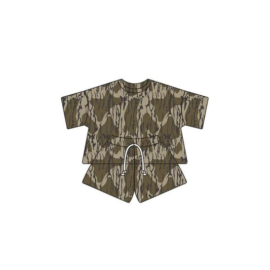 Bottomland camo baby girl summer outfit preorder