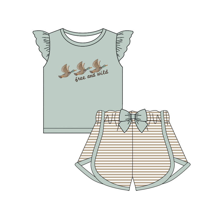 Free and wild baby girl summer  outfit preorder