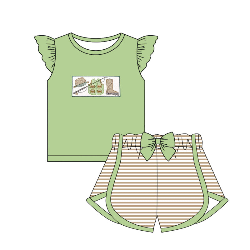 Outdoor fishing baby girl summer outfit preorder