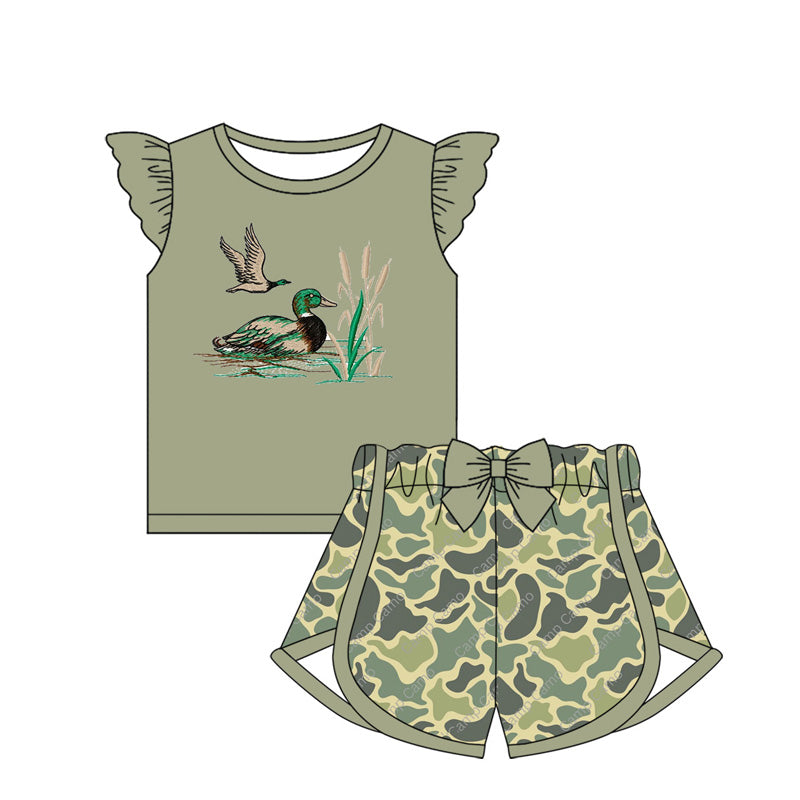 Mallard duck baby girl summer outfit preorder