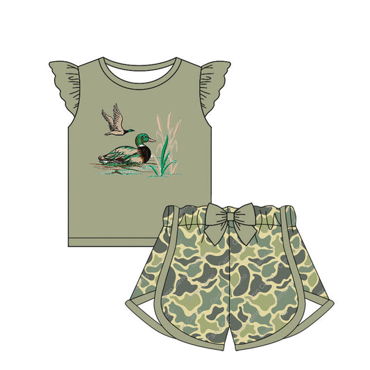 Mallard duck baby girl summer outfit preorder