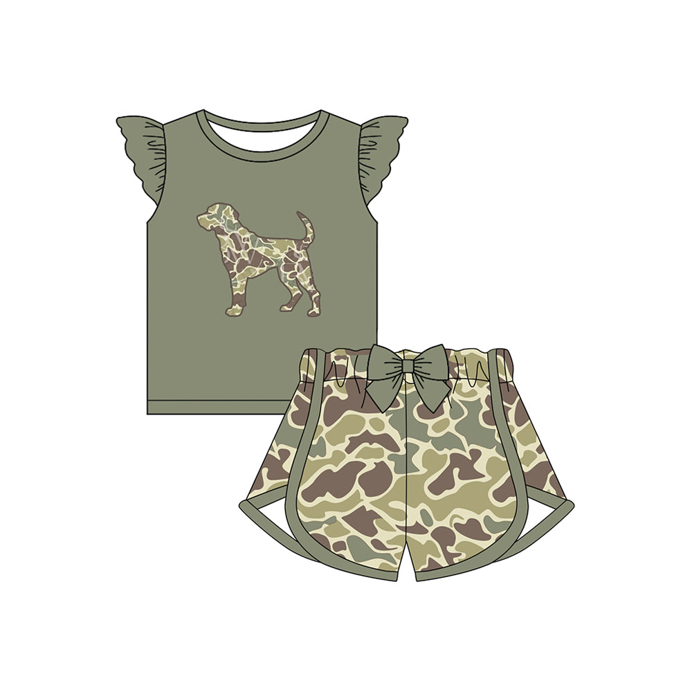 Baby girl camo dog hunting season summer outfit preorder