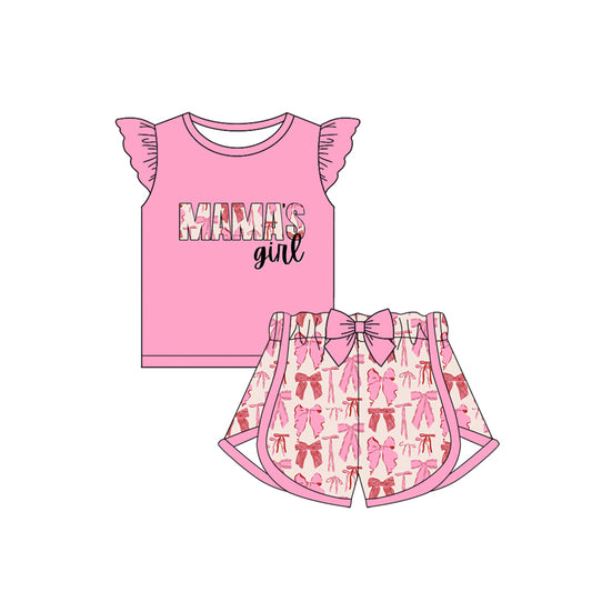 Mamas girl top pink bow baby summer outfit preorder