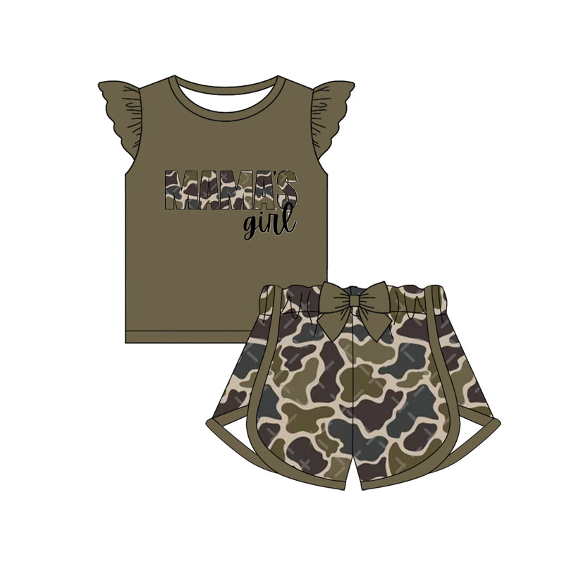 Mamas girl camo print baby summer outfit preorder