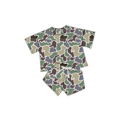 Baby girl green brown camouflage summer outfit preorder