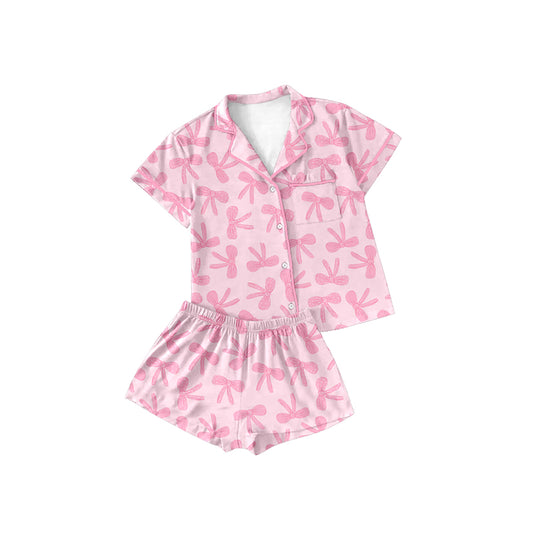 Baby girl pink bow summer outfit preorder