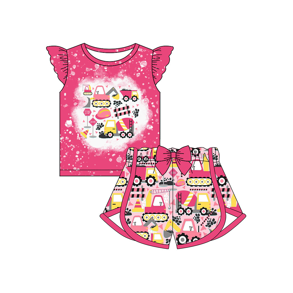 Baby girl construction design summer outfit preorder