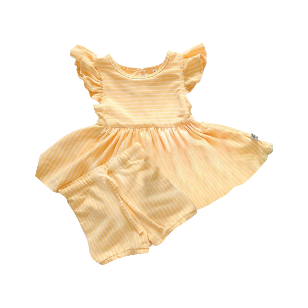 Toddle baby girl yellow summer cotton outfit preorder