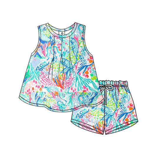 Baby girl mermaid floral summer clothes preorder