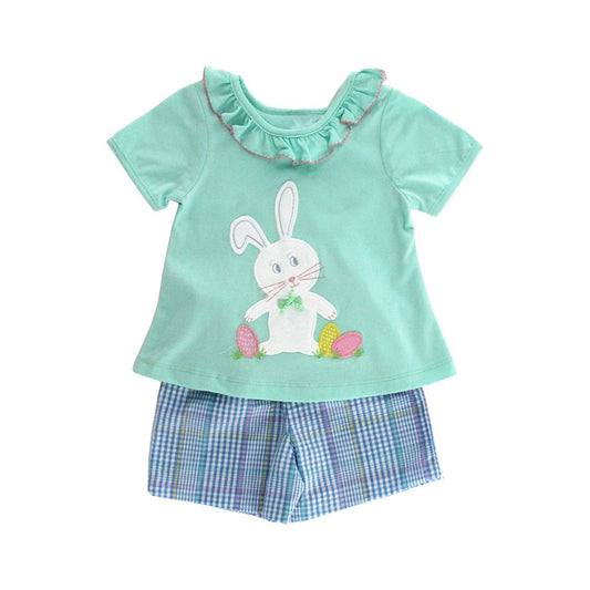 Baby girl Easter bunny short sleeve outfit preorder