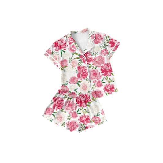 Baby girls  floral design short sleeve pajama set preorder