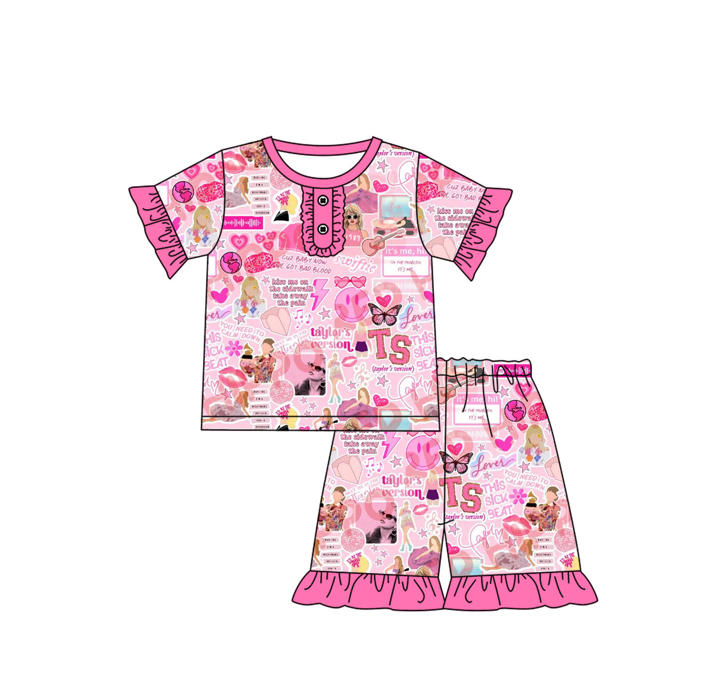 Baby girls country musci singer short sleeve outfit preorder