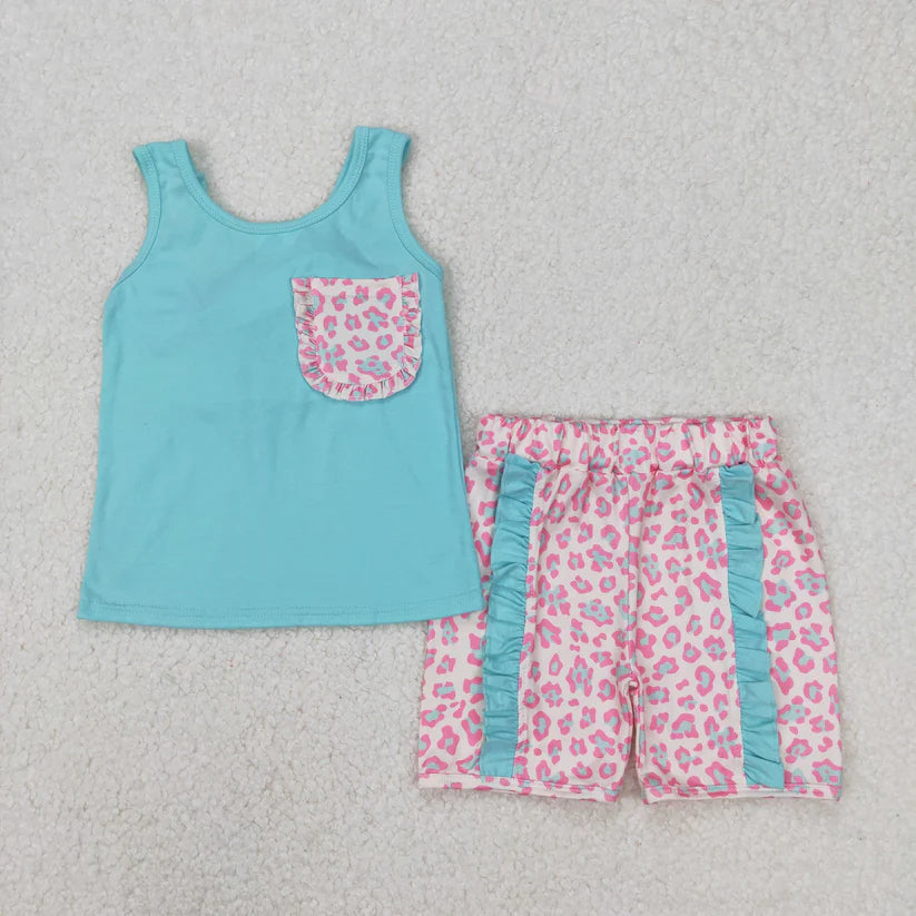 Baby girls pink bow top matching shorts summer outfit