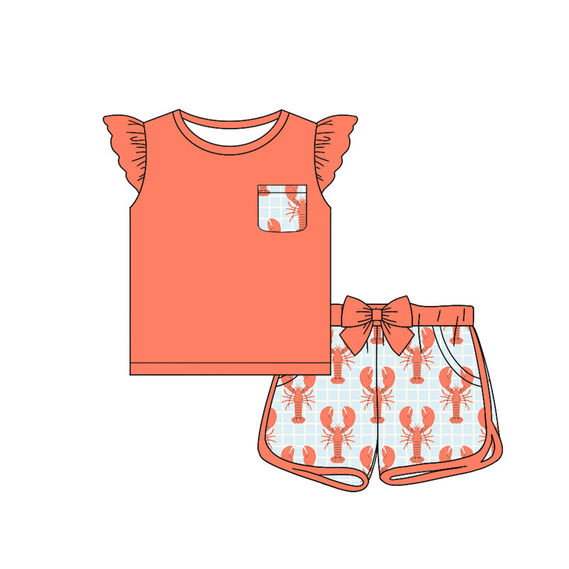 Baby girl crawfish summer outfit preorder