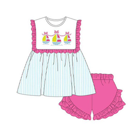 Baby girl sailboat design summer outfit preorder