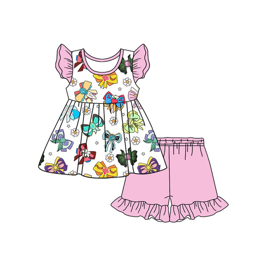 Baby girls  princess cartoon bow summer outfit preorder