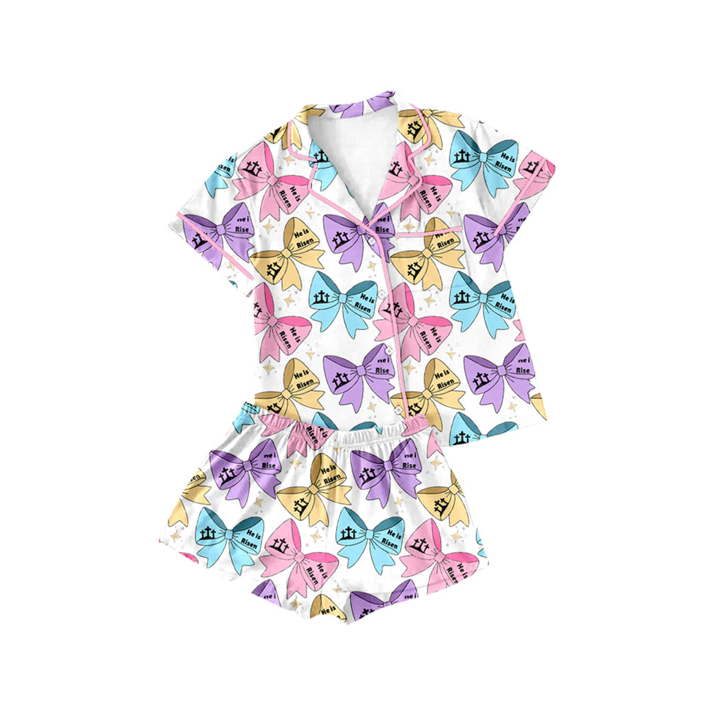 He is risen Easter short sleeve pajama outfit preorder