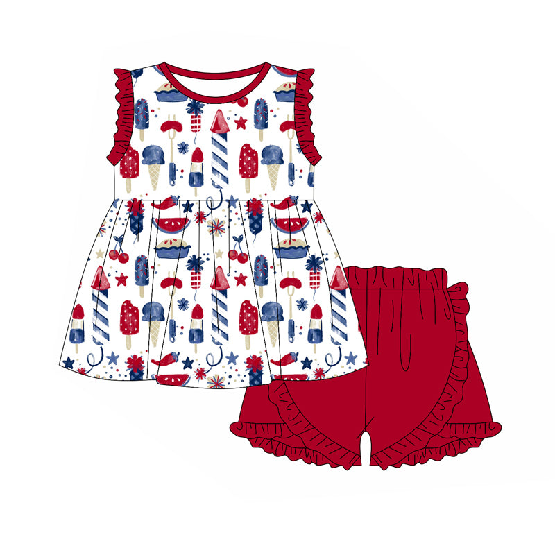 Baby girls July 4th popsicle outfit preorder