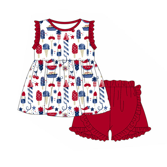 Baby girls July 4th popsicle outfit preorder