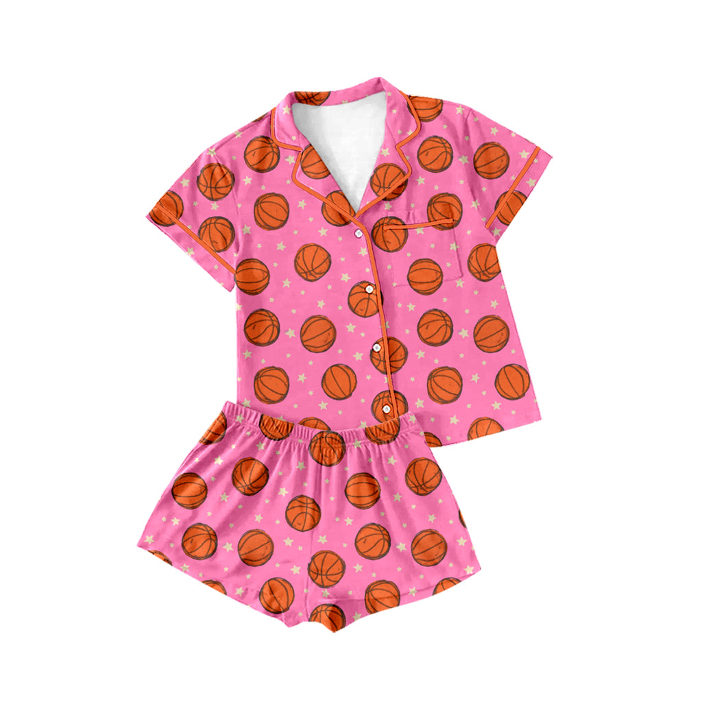 Toddle baby girl basketball short sleeve pajama set outfit preorder