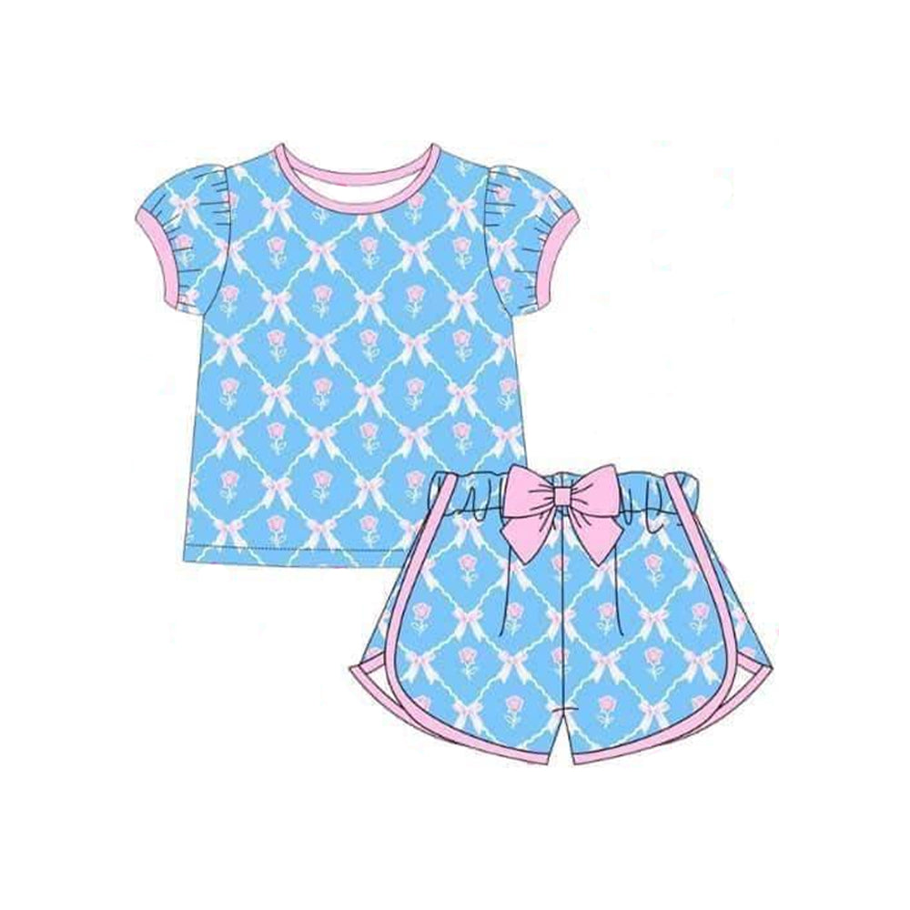 Toddle baby girls blue floral outfit preorder