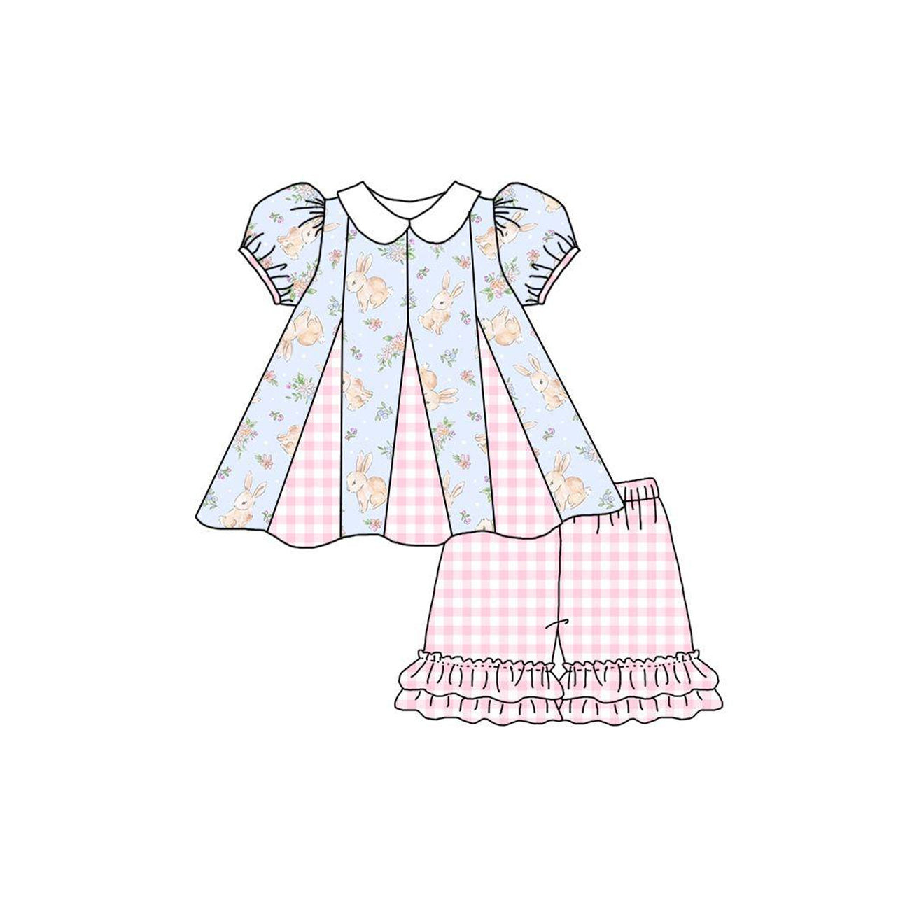 Toddle baby girl Easter bunny floral outfit preorder