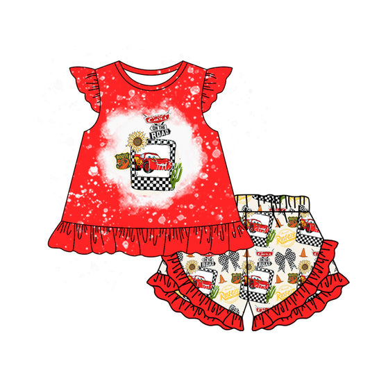 Baby girl cartoon car summer outfit preorder