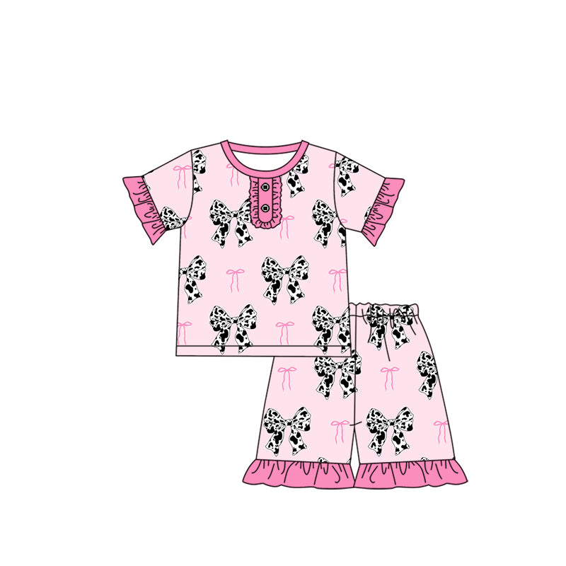 Black cowhide baby girls summer outfit preorder