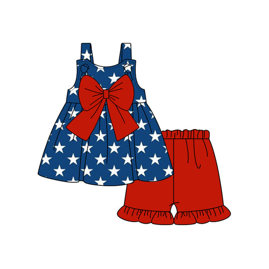 Baby girl  July 4th star print summer outfit preorder
