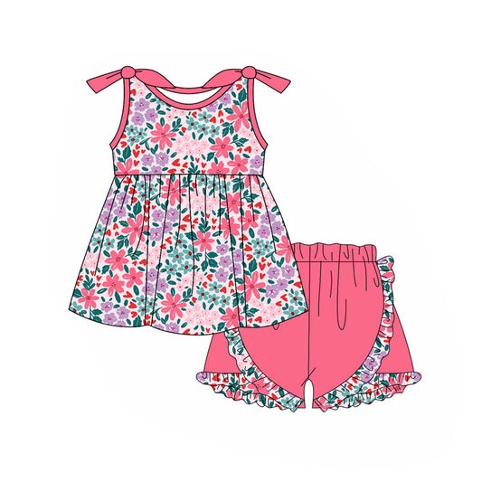 Baby girl flower print summer outfit preorder