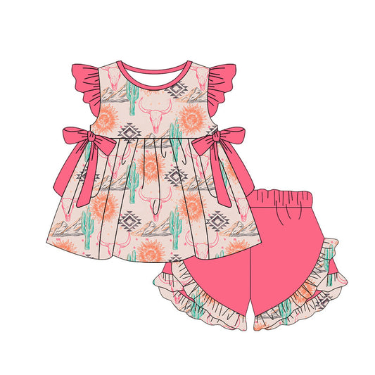 Baby girl western cow aztec outfit preorder