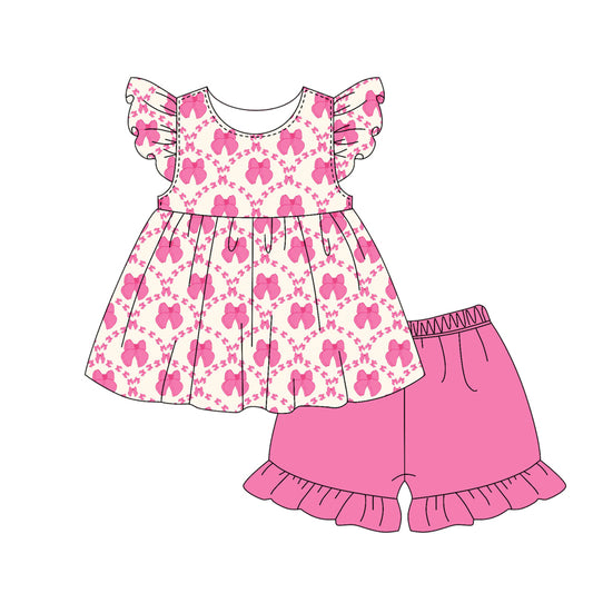 Baby girls pink bow summer outfit preorder