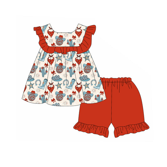 Cowgirl western boots top matching shorts summer outfit preorder