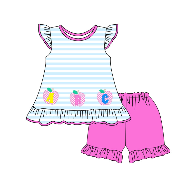 Toddle baby girls ABC apple back to school outfit preorder