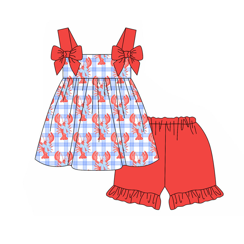 Toddle baby girl crawfish outfit preorder