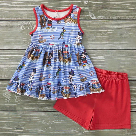 Girls cartoon mouse summer outfit preorder