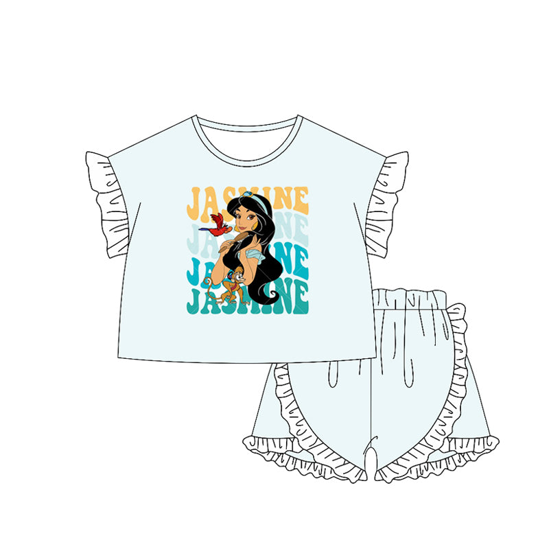 Girls princess cartoon design summer outfit preorder
