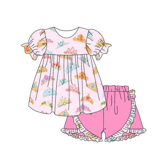 Baby girl crown design summer outfit preorder