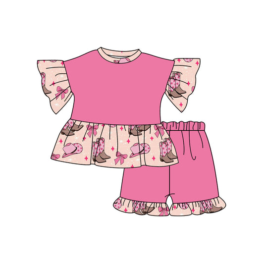 Cowgirl western boots baby girl summer outfit preorder