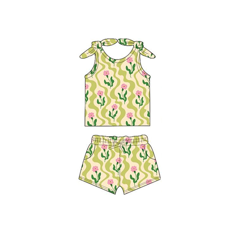Baby girl colorful flowers summer outfit preorder