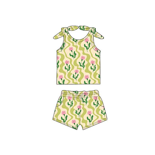 Baby girl colorful flowers summer outfit preorder